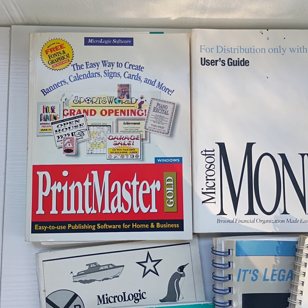Lot Of 8 Vtg Computer Printer Software Books Clipart Microsoft Printmaster PFS - Picture 3 of 15